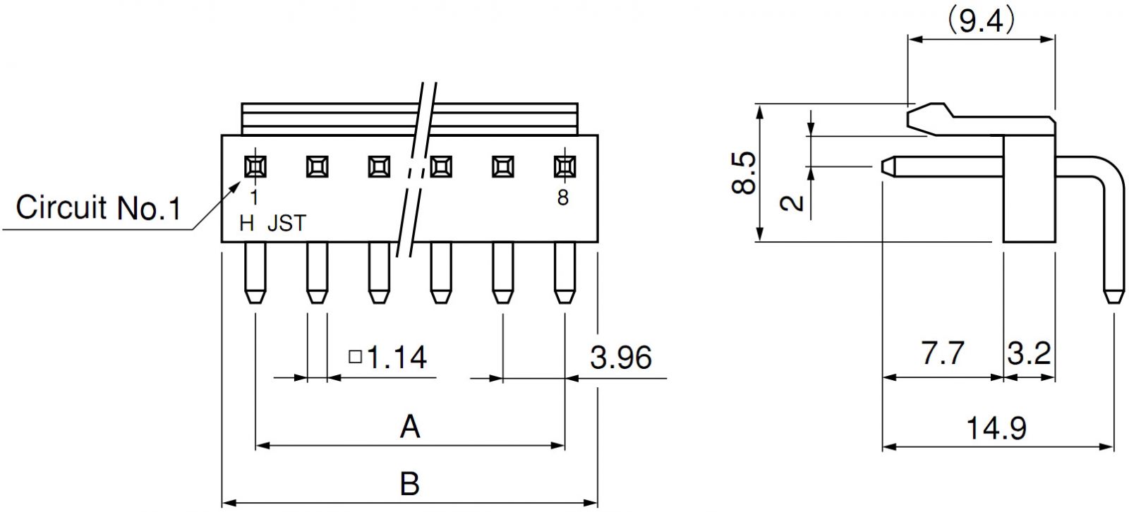 מחבר קונקטור JST VH B4PS-VH